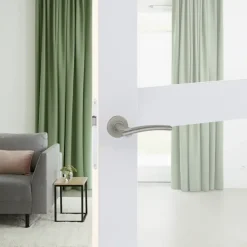 Karwei deurkruk set John rond rozet RVS