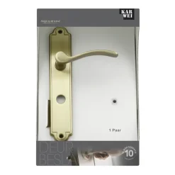 Karwei deurkruk set Jorge ovaal schild vrij-bezet sluiting 63/8 mm messing antiek