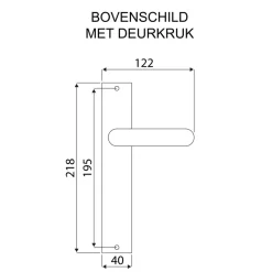 Karwei deurkruk set Lago recht blind schild RVS look messing
