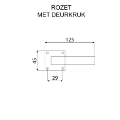 Karwei deurkruk set Lago vierkant rozet RVS look messing