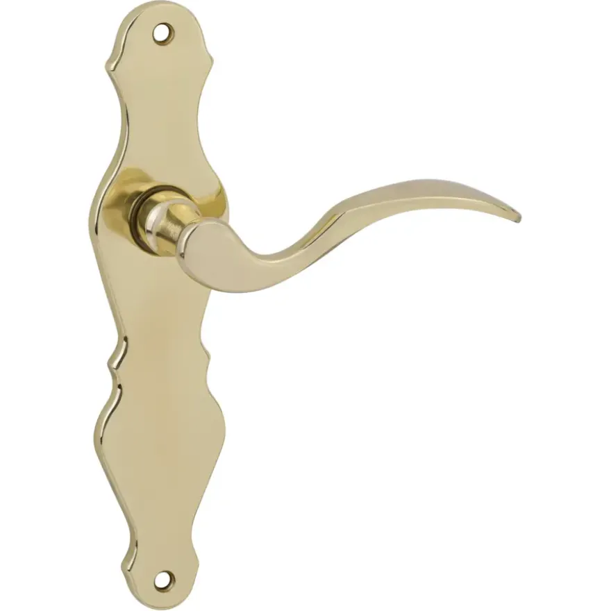 Karwei deurkruk set Lepel ovaal blind schild messing glans