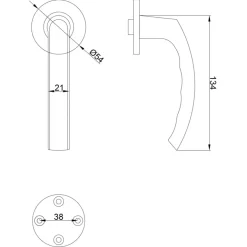 Karwei deurkruk set Lorenzo rond rozet RVS look aluminium