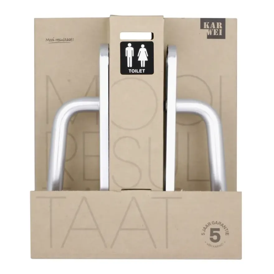 KARWEI deurkrukset L-vorm langschild vrij-bezet 63/8mm aluminium