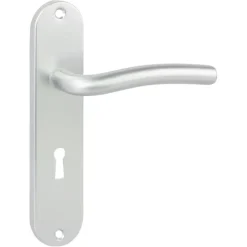 Karwei deurkruk set L-vorm ovaal schild sleutelgat 56 mm aluminium