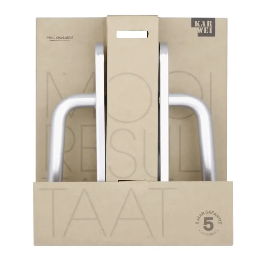 Karwei deurkruk set L-vorm ovaal schild sleutelgat 56 mm aluminium