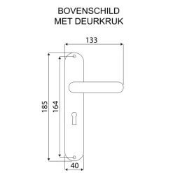 Karwei deurkruk set L-vorm ovaal schild sleutelgat 56 mm aluminium