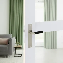 Karwei deurkruk set Nelson recht blind schild RVS look messing
