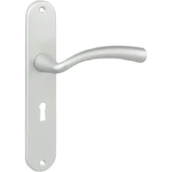 Karwei deurkruk set Portugal ovaal schild sleutelgat 56 mm ANOX aluminium mat