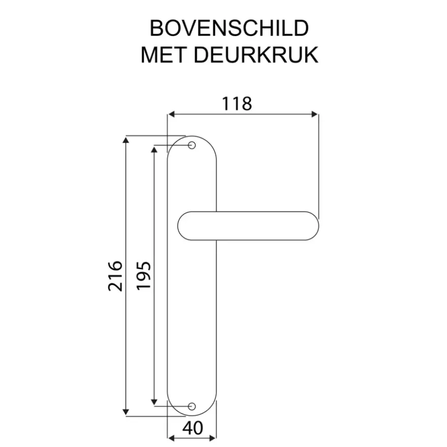 Karwei deurkruk set Rita ovaal blind schild RVS look messing
