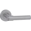 Karwei deurkruk set Romeo rond rozet RVS look aluminium
