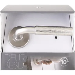 Karwei deurkruk set Roy rond rozet RVS