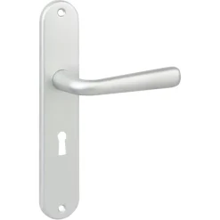 Karwei deurkruk set Spanje ovaal schild sleutelgat 56 mm ANOX aluminium mat