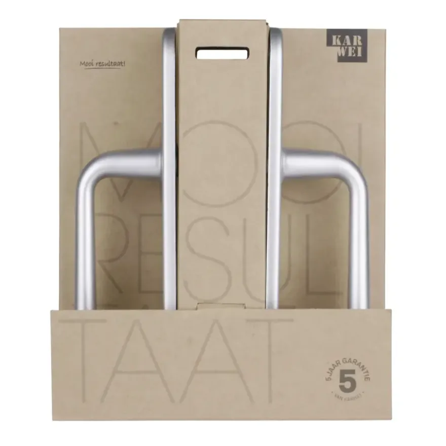Karwei deurkruk set Spanje ovaal schild sleutelgat 56 mm ANOX aluminium mat