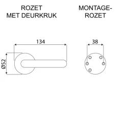 Karwei deurkruk set Spanje rond rozet ANOX aluminium mat
