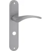 Karwei deurkruk set Stefanie ovaal schild vrij-bezet sluiting 63/8 mm RVS look aluminium