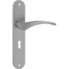 Karwei deurkruk set Stefanie ovaal schild sleutelgat 56 mm RVS look aluminium