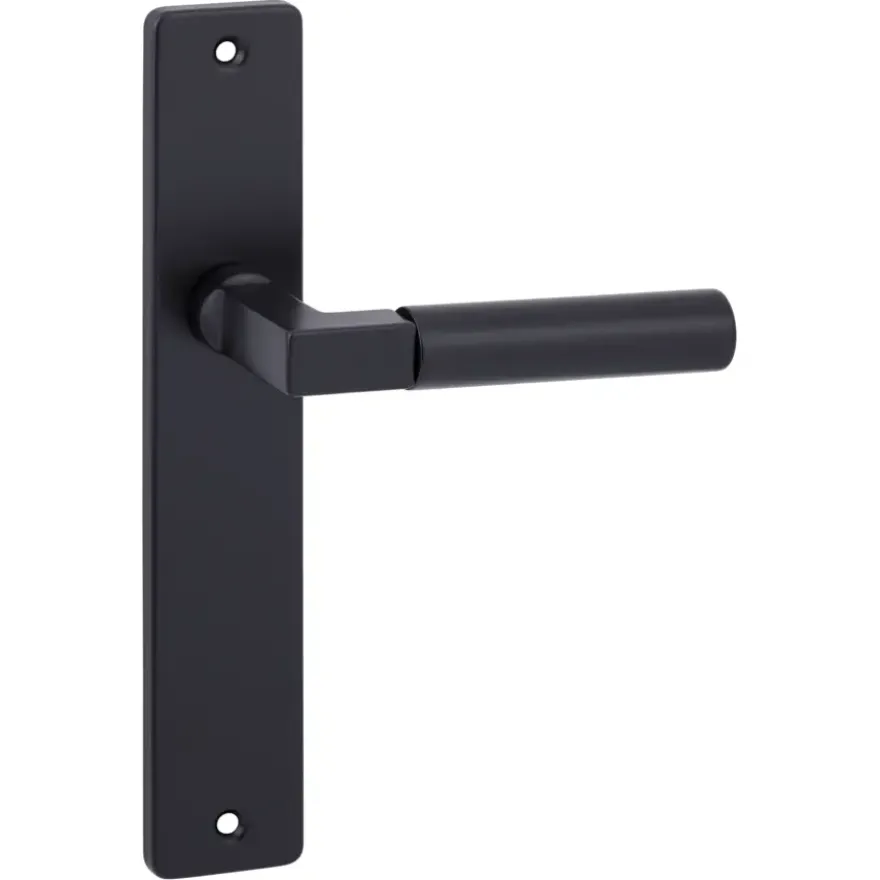 Karwei deurkruk set Stefano recht blind schild zwart aluminium