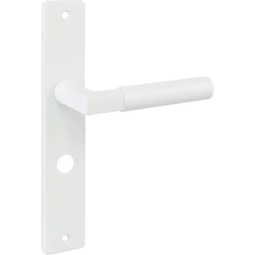 Karwei deurkruk set Stefano recht schild vrij-bezet sluiting 63/8 mm wit aluminium