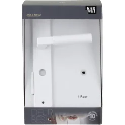 Karwei deurkruk set Stefano recht schild vrij-bezet sluiting 63/8 mm wit aluminium