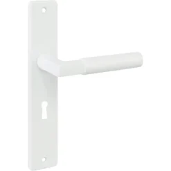 Karwei deurkruk set Stefano recht schild sleutelgat 56 mm wit aluminium