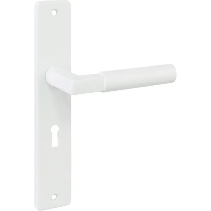 Karwei deurkruk set Stefano recht schild sleutelgat 56 mm wit aluminium