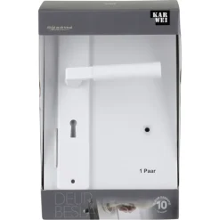 Karwei deurkruk set Stefano recht schild sleutelgat 56 mm wit aluminium