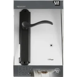 Karwei deurkruk set Tiago ovaal blind schild oud bruin messing