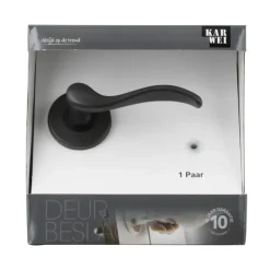 Karwei deurkruk set Tiago rond rozet oud bruin messing