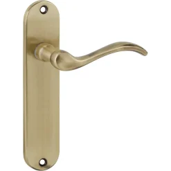 Karwei deurkruk set Vitor ovaal blind schild messing antiek