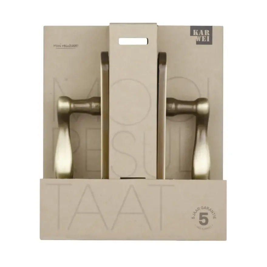 Karwei deurkruk set Vitor ovaal schild sleutelgat 56 mm messing antiek