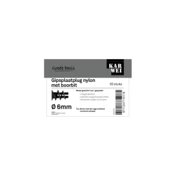KARWEI Gips plug 6x22mm 50ST + bit