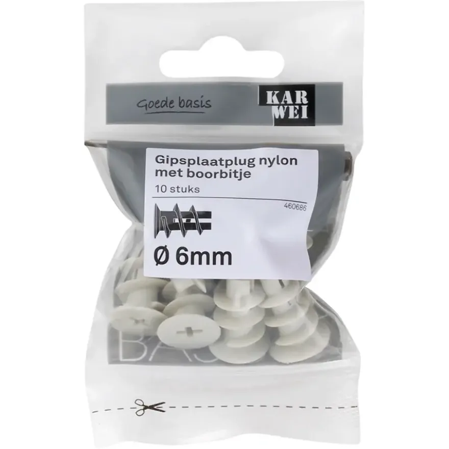 KARWEI Gips plug 6x22mm 10ST + bit