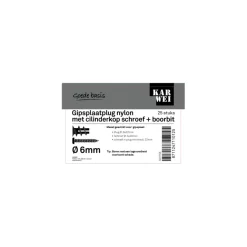KARWEI Gips plug 6x22mm+uni ck 4x40 25ST + bit
