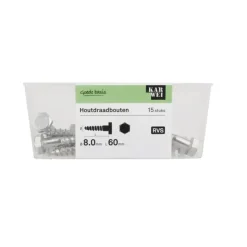KARWEI houtdraadbout M8x60 mm 15 stuks
