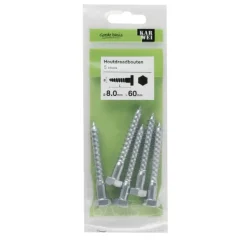 KARWEI houtdraadbout M8x60 mm 5 stuks