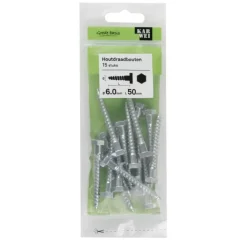 KARWEI houtdraadbout M6x50 mm 15 stuks