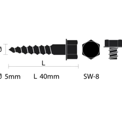KARWEI houtdraadbout M5x40 mm 3 stuks