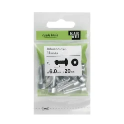KARWEI inbusbout M6x20 mm 15 stuks