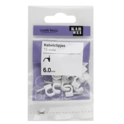 KARWEI kabelclip wit 6 mm (15 stuks)
