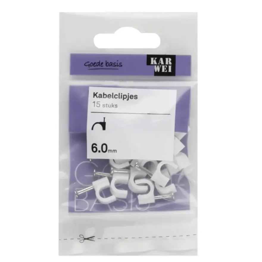 KARWEI kabelclip wit 6 mm (15 stuks)