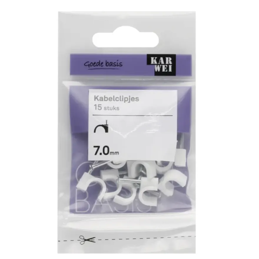 KARWEI kabelclip wit 7 mm (15 stuks)