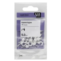 KARWEI kabelclip wit 5 mm (15 stuks)