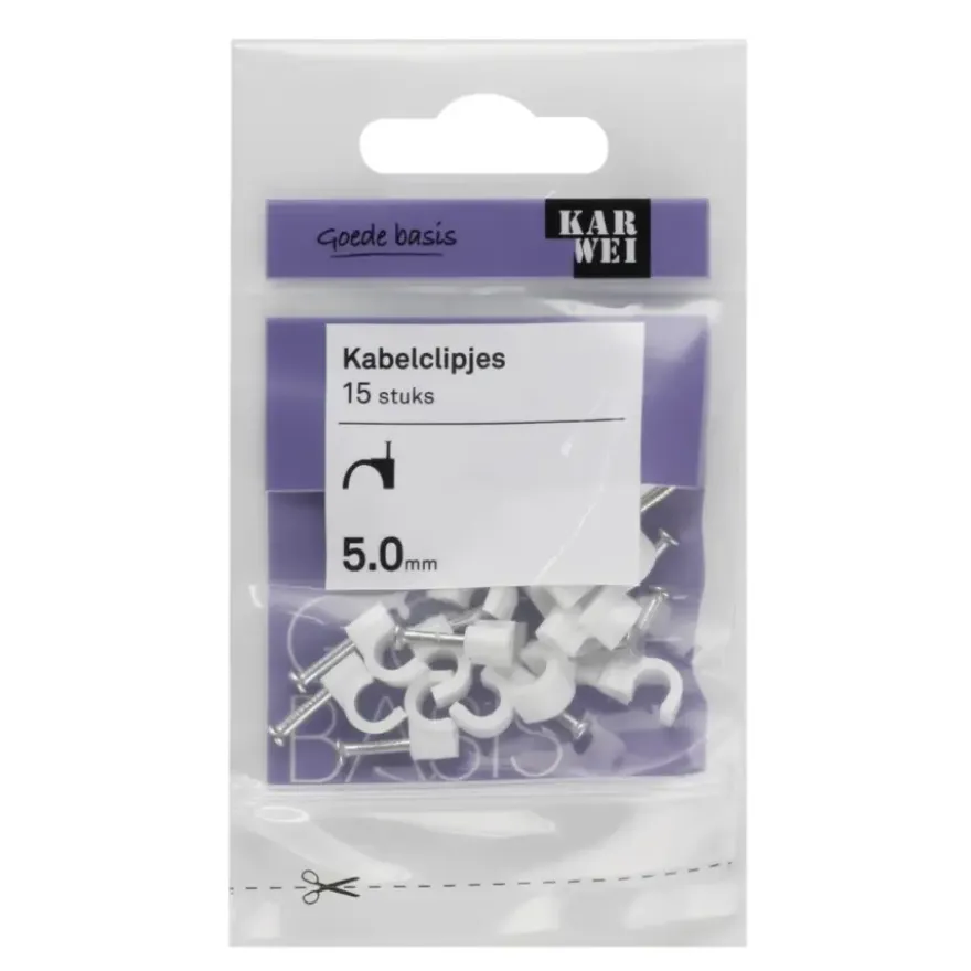 KARWEI kabelclip wit 5 mm (15 stuks)