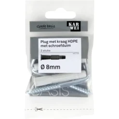 KARWEI kraagplug 8x50mm+schr.duim 6x65mm 2ST