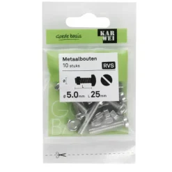 KARWEI metaalbout RVS 5x25 mm 10 stuks
