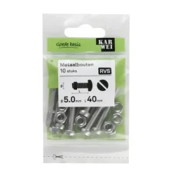 KARWEI metaalbout RVS 5x40 mm 10 stuks