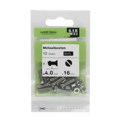 KARWEI metaalbout RVS 4x16 mm 10 stuks
