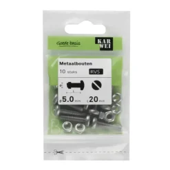 KARWEI metaalbout RVS 5x20 mm 10 stuks