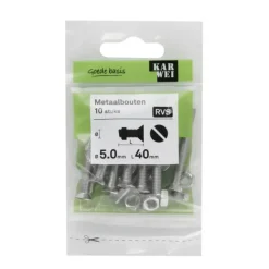 KARWEI metaalbout RVS 5x40 mm 10 stuks