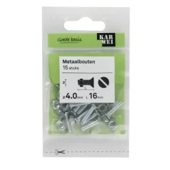 KARWEI metaalbout verzinkt 4x16 mm 15 stuks